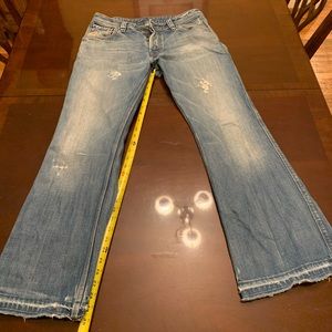 Men’s diesel distressed bootcut jeans
